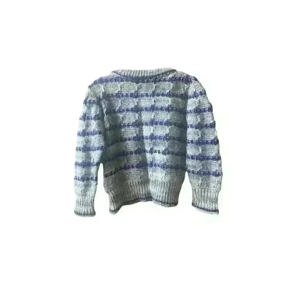 Vintage Marlina di Firenze Sweater Italy Italian Cropped Blue White Size M/L - Picture 2 of 5